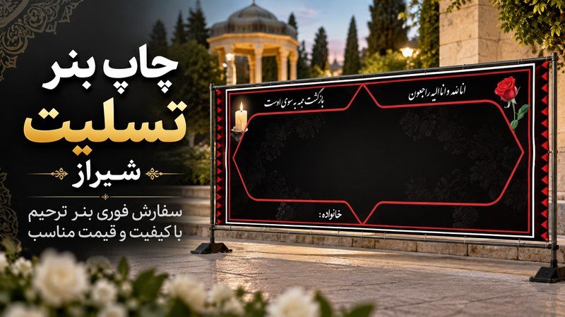 چاپ بنر تسلیت شیراز؛ سفارش فوری بنر ترحیم با کیفیت و قیمت مناسب