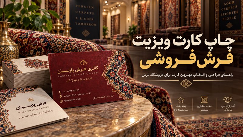 چاپ کارت ویزیت فرش فروشی؛ راهنمای طراحی و انتخاب بهترین کارت برای فروشگاه فرش