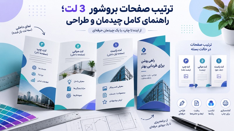 ترتیب صفحات بروشور 3 لت؛ راهنمای کامل چیدمان و طراحی